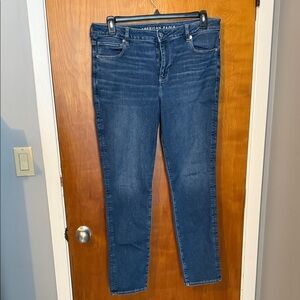 American Eagle Outfitters Women's Dark Blue Skinny Jeans